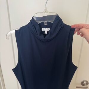 TCEC Navy Sleeveless turtleneck bodysuit